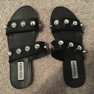 Steve Madden Jessy black jeweled sandals size 6